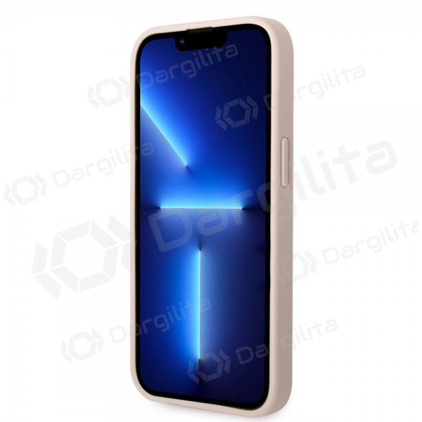 Apple iPhone 14 dėklas "Guess PU 4G Metal Logo" (rožinis)