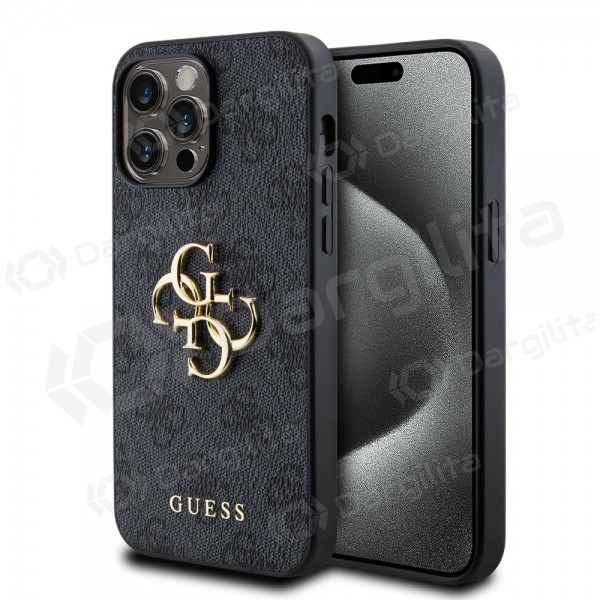 Apple iPhone 14 Pro Max dėklas "Guess PU 4G Metal Logo" (pilkas)