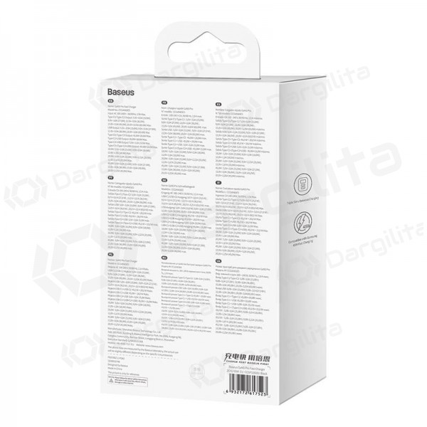 Telefono įkroviklis Baseus GaN5 Pro 65 W 2xUSB-C + USB-A GaN PD QC juodas CCGP120201