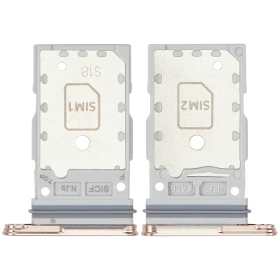 Samsung Galaxy S25, S25+ Dual SIM kortelės laikiklis (rožinis / auksinis) (originalus)