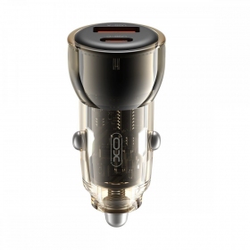 Automobilinis įkroviklis XO CC60 60 W USB-C + USB-A juodas
