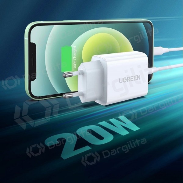 Telefono įkroviklis Ugreen CD137 20 W USB-C baltas