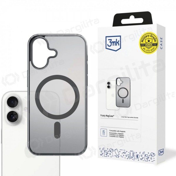 Apple iPhone 17 dėklas "3mk Frosty MagCase" (juodas)