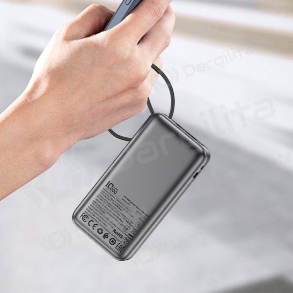 Išorinė baterija (Power Bank) Acefast M7-10000 10000 mAh PD 30 W su laidu, juoda