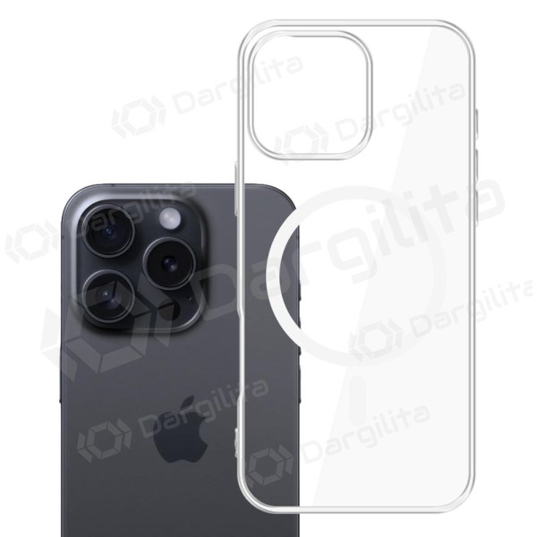 Apple iPhone 16 Pro dėklas "3MK Clear MagCase" (skaidrus)