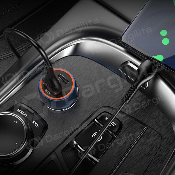 Automobilinis įkroviklis Hoco Z46A 20 W USB-C + USB-A PD QC3.0 juodas