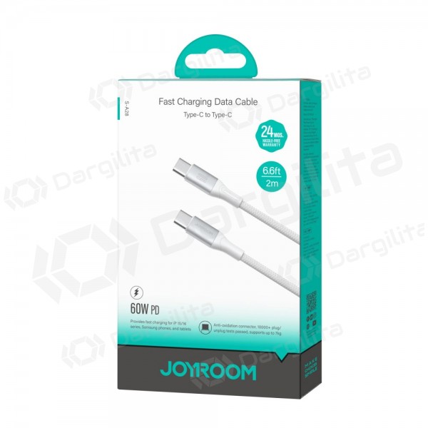 USB-C laidas Joyroom S-A28 USB-C į USB-C 2 m 60 W baltas