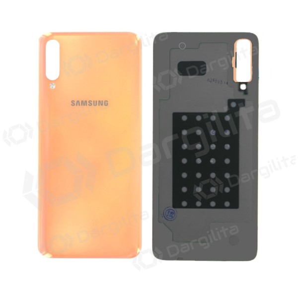 Samsung A505 Galaxy A50 2019 galinis baterijos dangtelis rausvas (Coral Orange)
