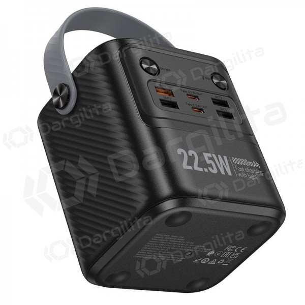 Išorinė baterija Power Bank Hoco J152 22.5W+PD20W 80000mAh juoda