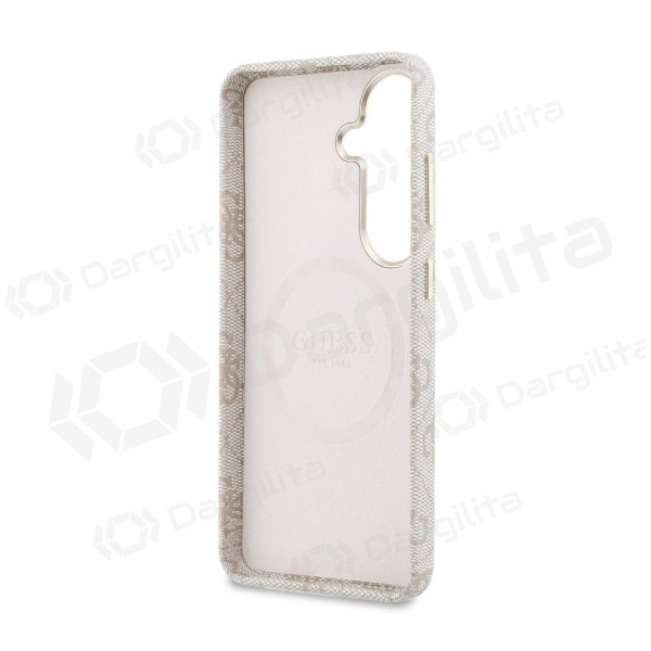 Samsung Galaxy S26 dėklas "Guess PU 4G Script Metal Logo Magnetic" (rožinis)