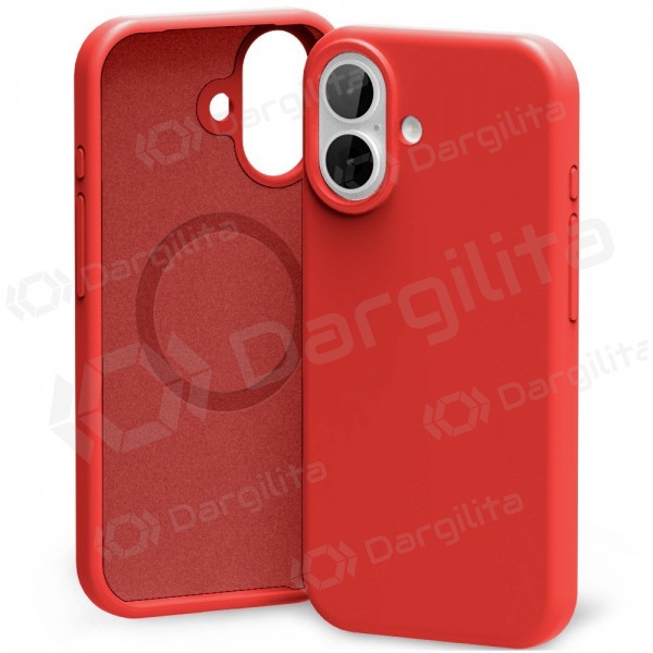 Apple iPhone 17 dėklas Mercury "Pure Magsafe Silicon Case" raudonas