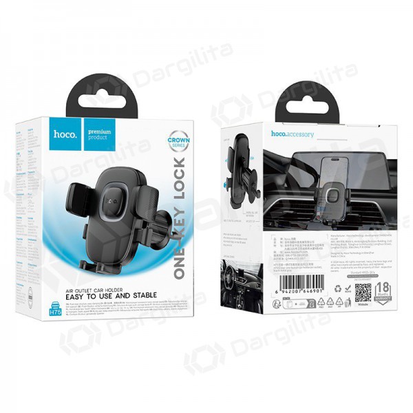 Automobilinis telefono laikiklis Hoco H75 (air vent) juodas