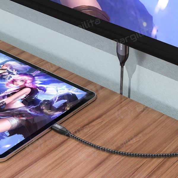 HDMI laidas Hoco UA16 USB-C į HDMI 2 m 4K pilkas