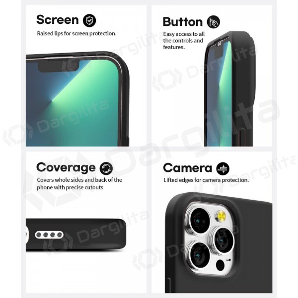 Apple iPhone 15 Pro dėklas "Mercury Soft Feeling" (juodas) Apple iPhone 15 Pro dėklas "Mercury Soft Feeling" (juodas)