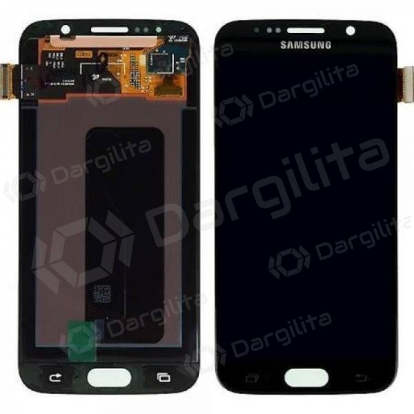 Samsung G920F Galaxy S6 ekranas (juodas) (service pack) (originalus)
