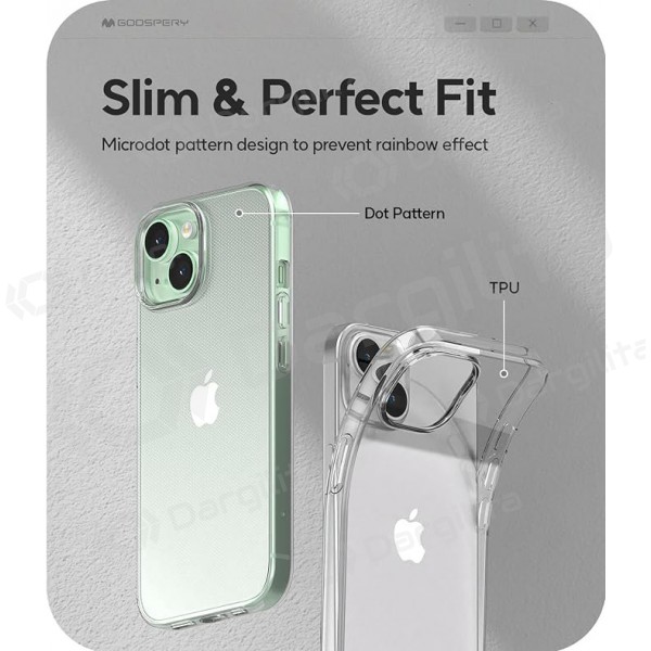 Apple iPhone 16e dėklas "Mercury Jelly Clear" (skaidrus) Apple iPhone 16e dėklas "Mercury Jelly Clear" (skaidrus)