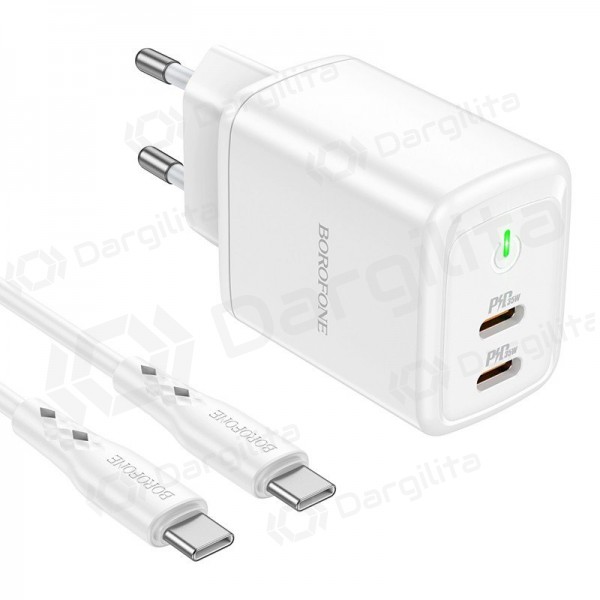 Telefono įkroviklis Borofone BN9 35 W USB-C PD PPS QC baltas