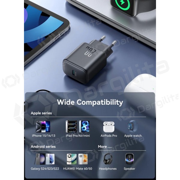 Telefono įkroviklis Joyroom JR-TCF20 20 W USB-C su USB-C į USB-C laidu 1 m baltas
