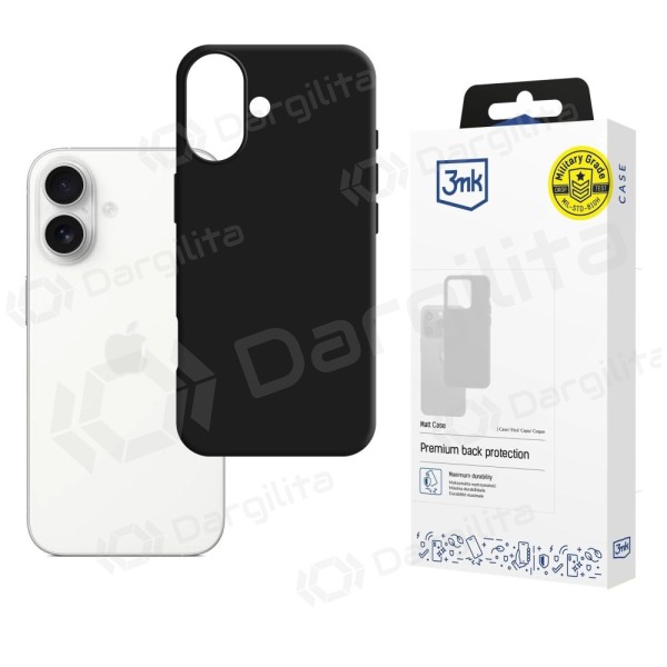Apple iPhone 17 dėklas "3MK Matt Case" (juodas)