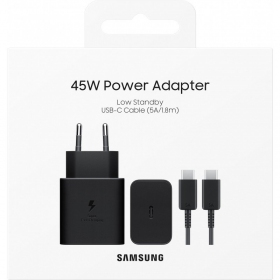 Telefono įkroviklis Samsung EP-T4511XBEGEU 45 W USB-C PD PPS juodas