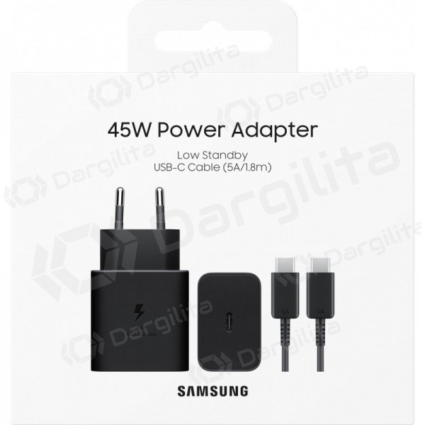 Telefono įkroviklis Samsung EP-T4511XBEGEU 45 W USB-C PD PPS juodas