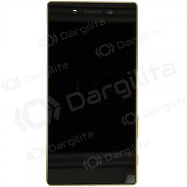 Sony E6603 / E6653 Xperia Z5 ekranas (auksinis) (su rėmeliu) (naudotas grade A, originalus)