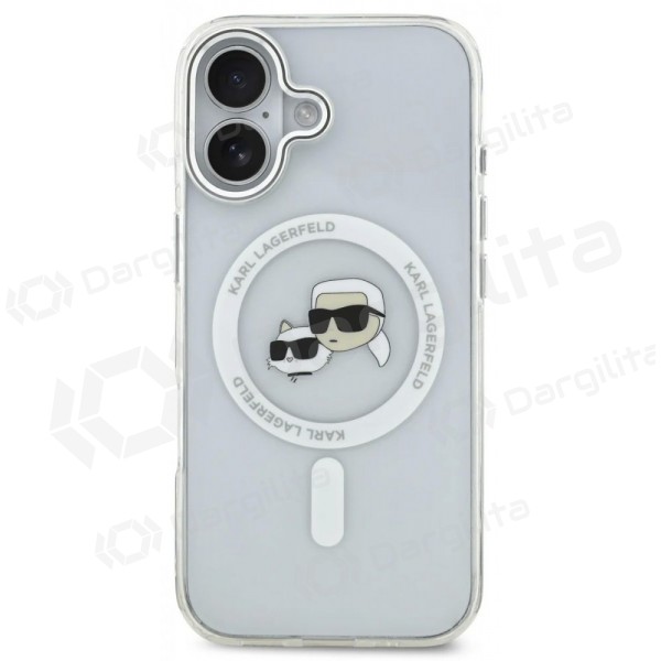 Apple iPhone 17 dėklas "Karl Lagerfeld IML K&CH Heads Metal Frame MagSafe" (skaidrus)