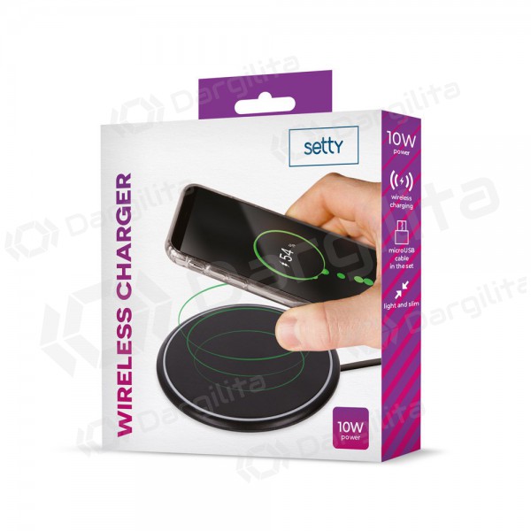 Įkroviklis belaidis Setty 10W (juodas)