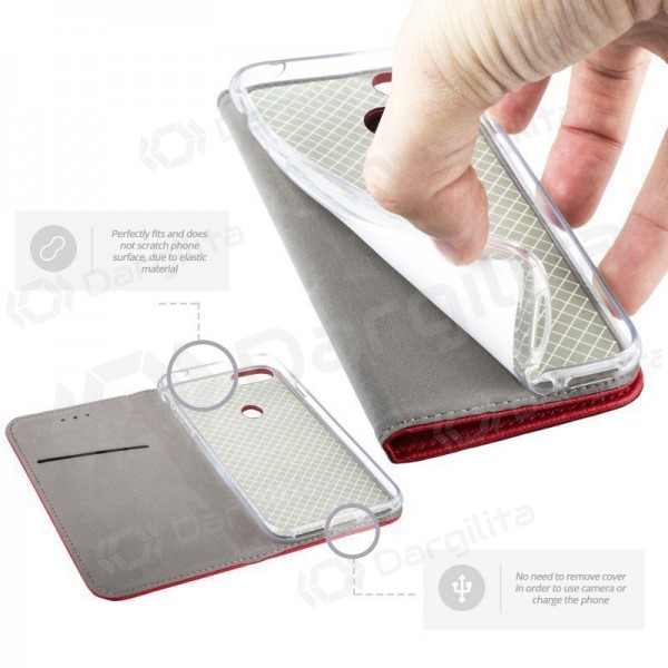 Xiaomi Redmi A7 4G / Redmi A5 / Poco C71 (171,7x77,8x8,26) dėklas "Smart Magnet" raudonas