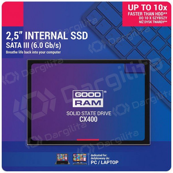 Kietasis diskas SSD GOODRAM CX400 512GB (6.0Gb / s) SATAlll 2,5