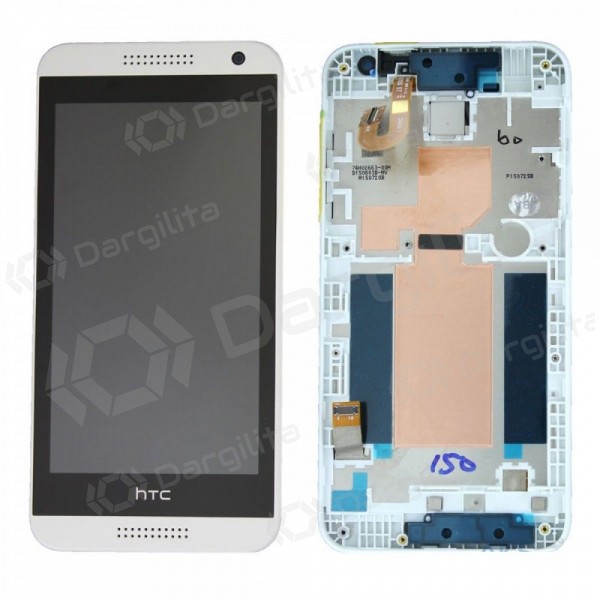 HTC Desire 610 ekranas (baltas) (su rėmeliu) (service pack) (originalus)