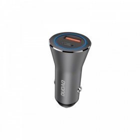 Automobilinis telefono įkroviklis Dudao R4Max 55 W USB-C + USB-A pilkas