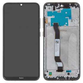 Xiaomi Redmi Note 8 / Note 8 2021 ekranas (juodas) (su rėmeliu) (originalus)