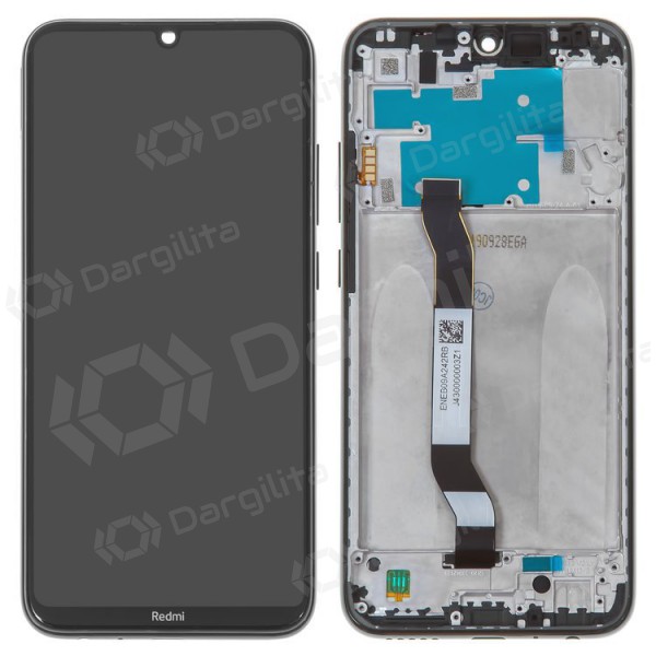 Xiaomi Redmi Note 8 / Note 8 2021 ekranas (juodas) (su rėmeliu) (service pack) (originalus)