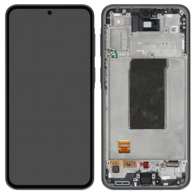 Samsung Galaxy A37 5G ekranas (tamsiai pilka) (su rėmeliu) (originalus)