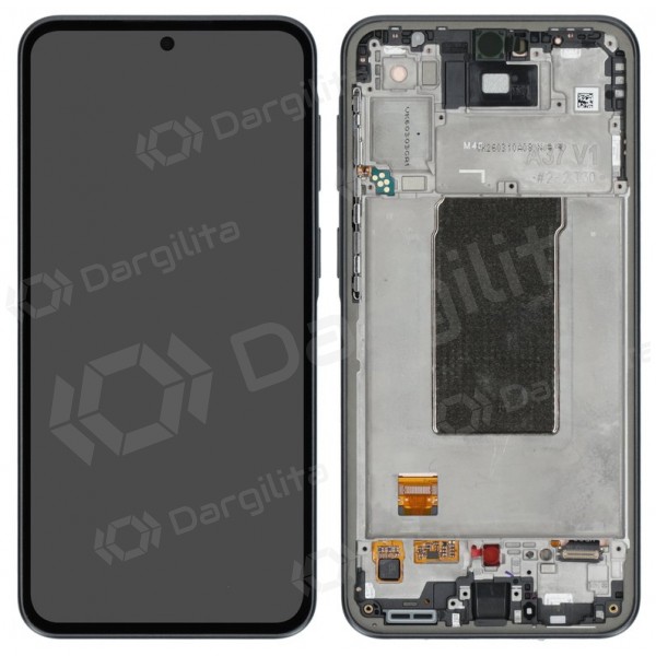 Samsung Galaxy A37 5G ekranas (tamsiai pilka) (su rėmeliu) (originalus)