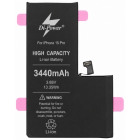 Apple iPhone 15 Pro baterija, akumuliatorius Di-Power 3440 mAh (padidintos talpos)