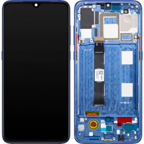 Xiaomi Mi 9 ekranas (mėlynas) (su rėmeliu) (originalus)