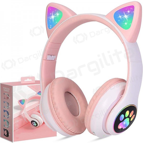 Belaidės ausinės Cat Glow ant ausies su mikrofonu USB-C + 3,5 mm