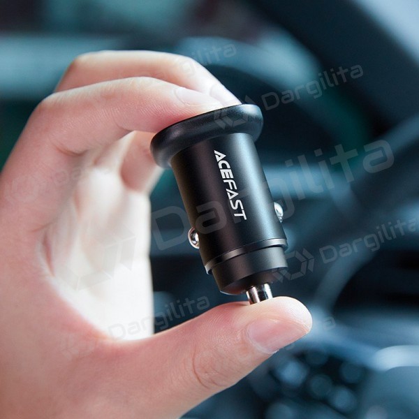 Automobilinis įkroviklis Acefast B1 Mini 38 W USB-C + USB-A PD QC juodas