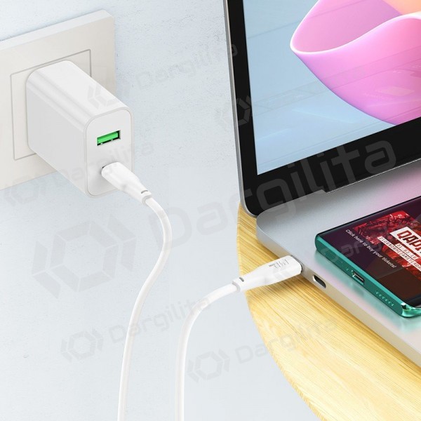 USB-C laidas Hoco X93 USB-C į USB-C 1 m 100 W baltas