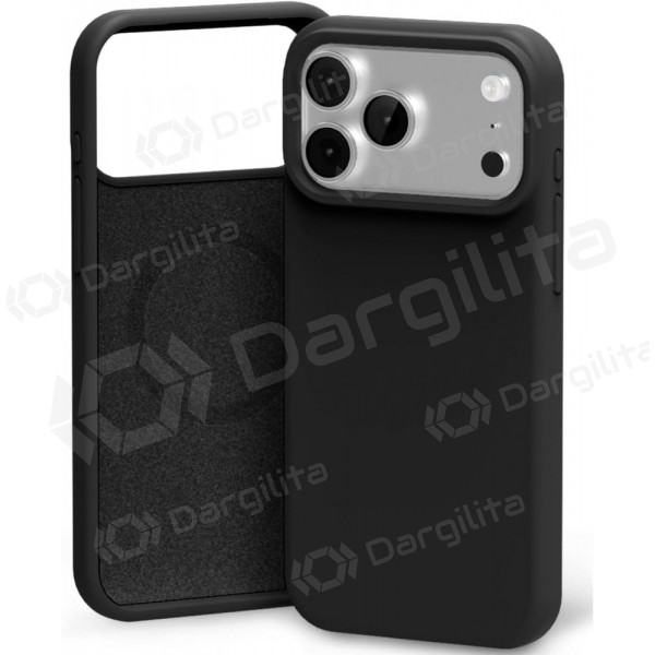 Apple iPhone 17 Pro Max, 18 Pro Max dėklas Mercury "Pure Magsafe Silicon Case" (juodas)