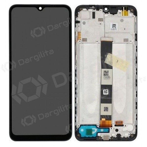 Xiaomi Redmi 9AT ekranas (juodas) (su rėmeliu) (service pack) (originalus)