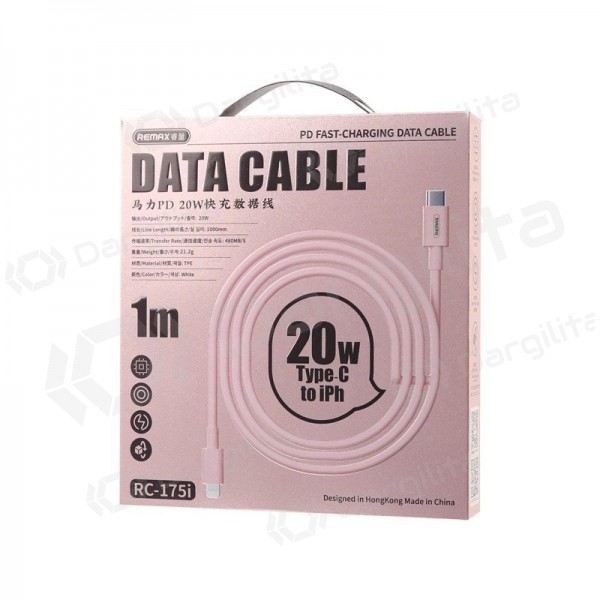 Lightning laidas Remax RC-175i USB-C į Lightning 1 m 20 W baltas