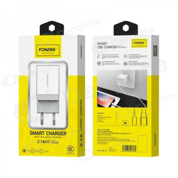 Telefono įkroviklis Foneng K210 10 W USB-A baltas