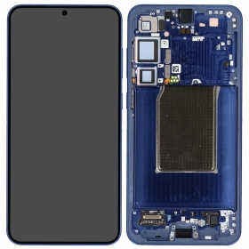 Samsung Galaxy S25+ ekranas (tamsiai mėlyna) (su rėmeliu) (assembled service pack)