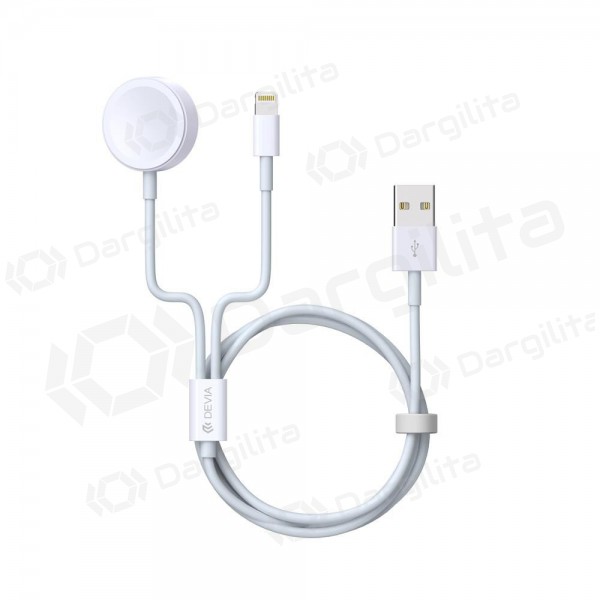 USB kabelis Devia Smart 2in1 Lightning+Apple Watch wireless įkroviklis