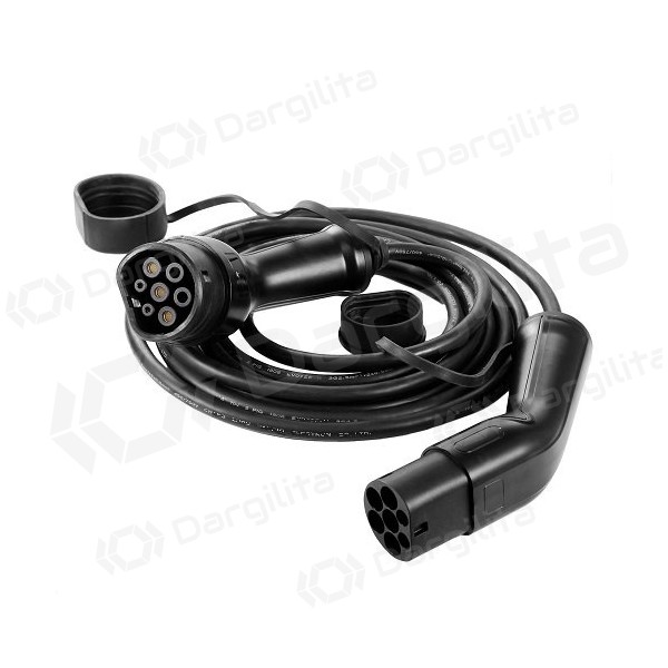 Elektromobilio įkrovimo kabelis Type 2 - Type 2, 32A, 7.2kW, 1-fazė, 5m