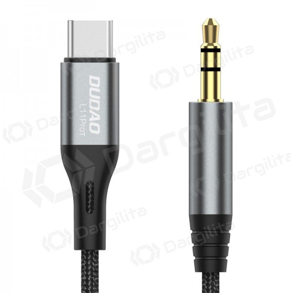 Audio laidas Dudao L11ProT USB-C į 3.5 mm 1 m juodas