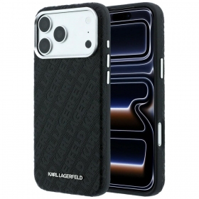 Apple iPhone 18 Pro Max dėklas "Karl Lagerfeld PU Grained Allover Semi Wrap MagSafe"